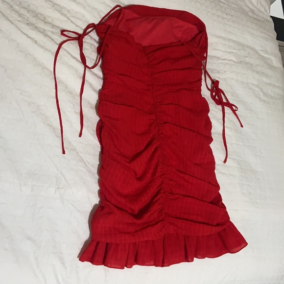 Lovers + Friends Amy Mini Dress - Red Ruched Mini - Picture 2 of 7